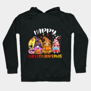 Happy Hallothanksmas Gnomes Halloween Thanksgiving Christmas Hoodie